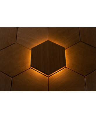 Élément décoratif Hexa Thermo, Abachi, LED ECLAIRAGE SAUNA ET HAMMAM Élément décoratif Hexa Thermo, Abachi, LED ECLAIRAGE SAUNA ET HAMMAM