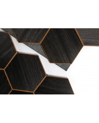 Panneaux décoratifs en bois Hexa XL Thermo Noir, Abachi BOIS DE SAUNA Panneaux décoratifs en bois Hexa XL Thermo Noir, Abachi BOIS DE SAUNA