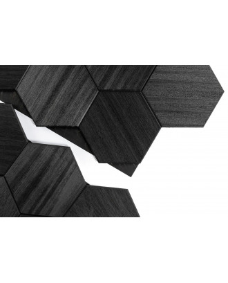 Panneaux décoratifs en bois Hexa XL Noir, Abachi BOIS DE SAUNA