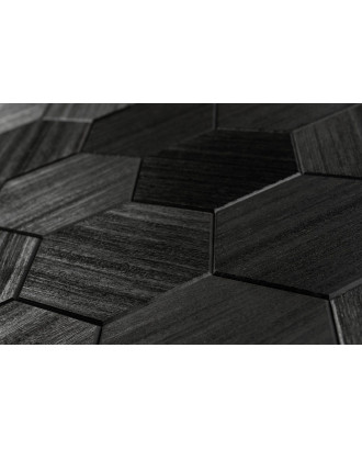 Panneaux décoratifs en bois Hexa XL Noir, Abachi BOIS DE SAUNA
