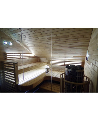 DOUBLURE SAUNA TILLEUL 15x90 (81)mm 450mm - 500mm, 1 m2, classe A BOIS DE SAUNA