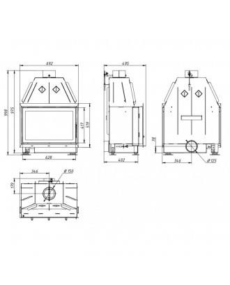 Insert de cheminée Ecokamin Alfa 700-150 12 kW CHEMINÉES