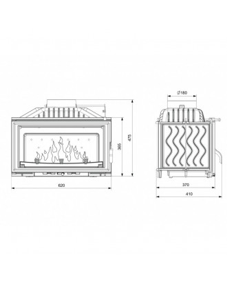 Insert de cheminée KAWMET W15 9,4 kW Eco CHEMINÉES