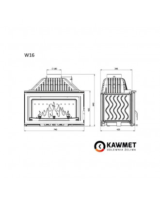 Insert de cheminée KAWMET W16 13,5 kW CHEMINÉES