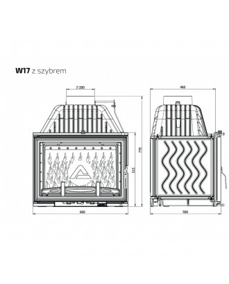 Insert de cheminée KAWMET W17 16,1kW ECO CHEMINÉES