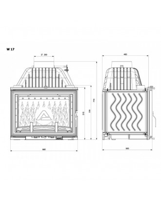 Insert de cheminée KAWMET W17 DECOR 16,1kw CHEMINÉES